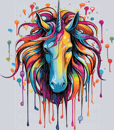 Blue & Yellow Unicorn Color Drip