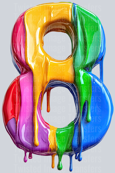 Number Color Drip 8