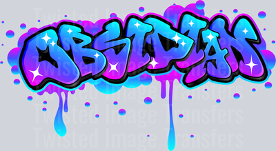 Blue & Purple With Stars Color Drip