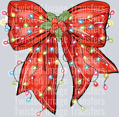 Lighted Red Christmas Bow