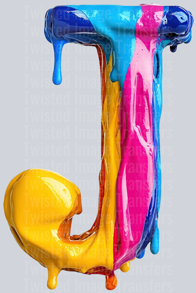 Letter J Color Drip