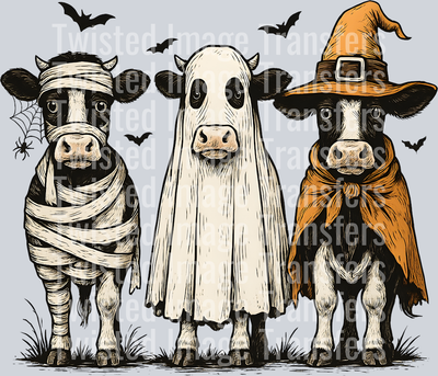 Three Halloween Cows