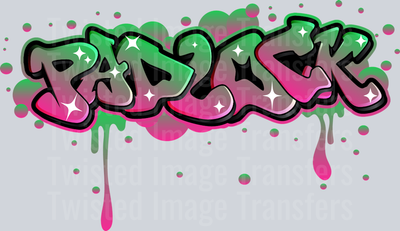 Green & Pink Padlock Color Drip
