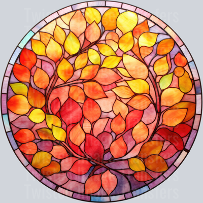 Autumn Stained Glass in a Circle