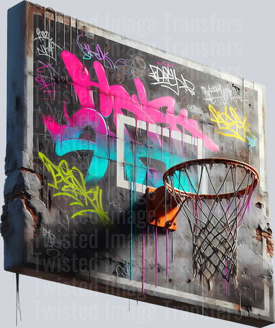 Color Drip Basketball Hoop With  Backboard_