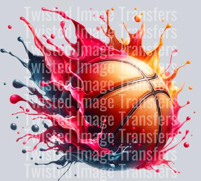 Pink Black Drip Basketball