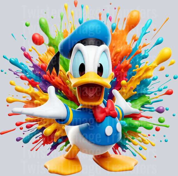 Donald Duck Color Drip Splatter