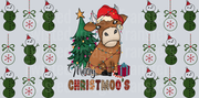 Merry Christmoos-Christmas Cow 16oz glass wrap