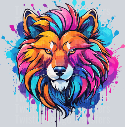 Angry Lion Color Drip