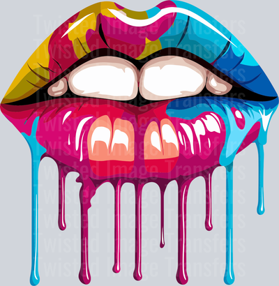 Colorful Lips Color Drip