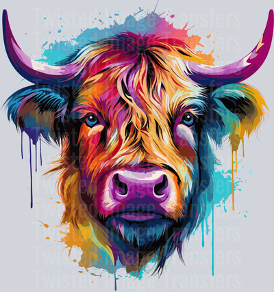 Highland Cow Color Drip