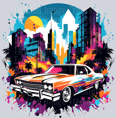 Color Drip Car & Sky View