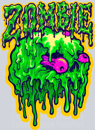 Zombie With Purple Eyes Color Drip