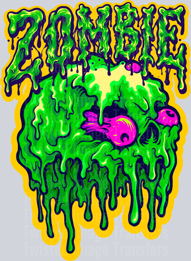 Zombie With Purple Eyes Color Drip