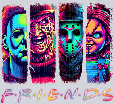 Neon Halloween Friends