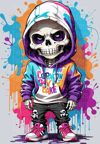 Skelton in Sneakers Color Drip