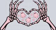 Skeletal Hands Pink 16oz UV DTF Libby Wrap