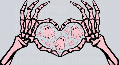 Skeletal Hands Pink 16oz UV DTF Libby Wrap