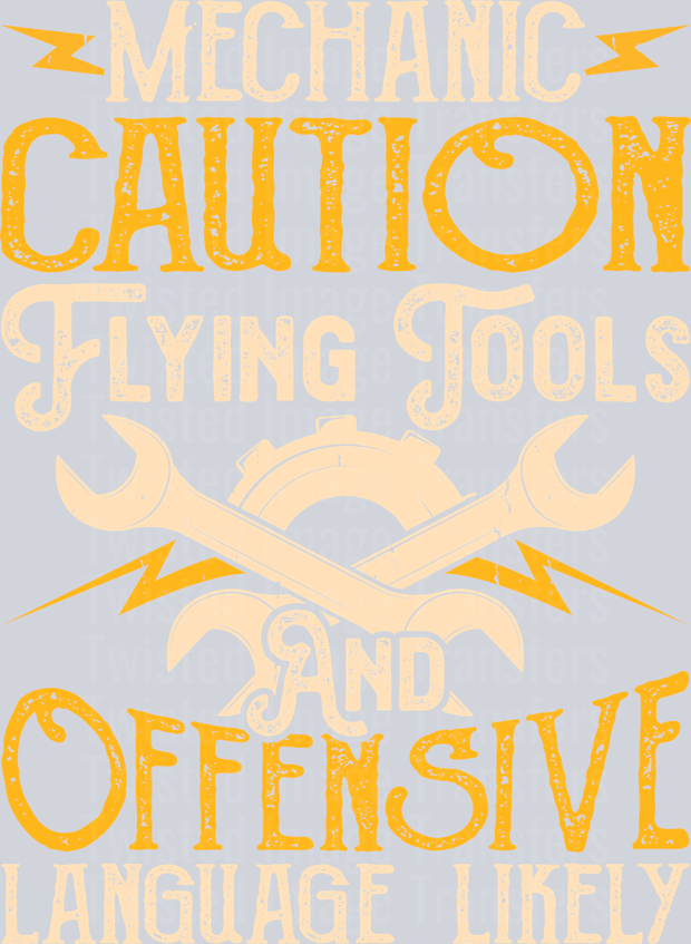 Caution Offensive in Yellow DTF (direct-to-film) Transfer – Twisted ...