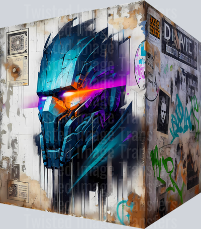 Color Drip Alien Species Street Art Stencil _