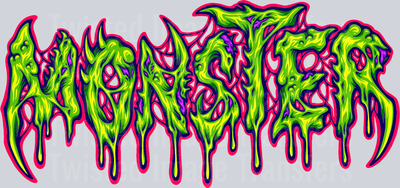 Green Font Monster Color Drip