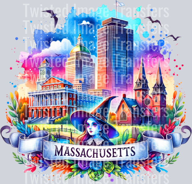 Massachusetts Colorful Witch