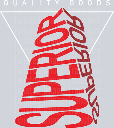 Street Wear Mirrored Superior Tower In Red Font_