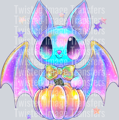 Iridescent Bat & Pumpkin