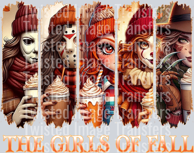 Girls of Fall Paint Strokes