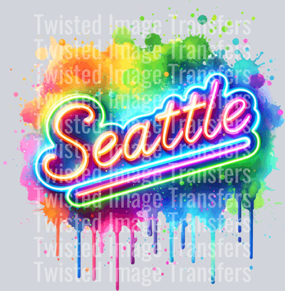 Seattle Sign Color Drip