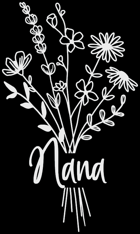 Grandparent (Wildflower Bouquet Nana (White) DTF (direct-to-film) Transfer
