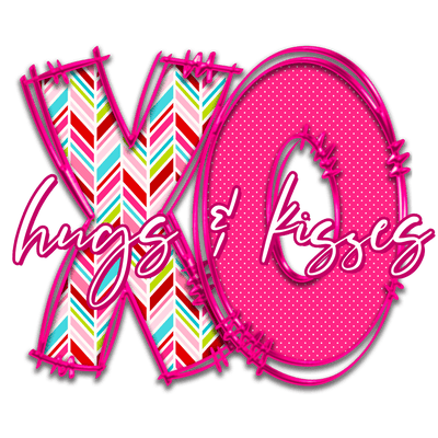 XO Hugs and Kisses DTF (direct-to-film) Transfer - Twisted Image Transfers