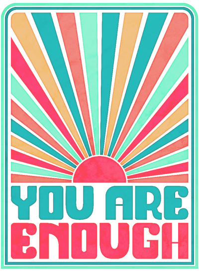 You Are Enough Retro Mint DTF (direct-to-film) Transfer - Twisted Image Transfers
